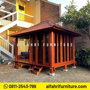 Rumah Kayu Minimalis 3x4 Meter Bongkar Pasang Atap Sirap Ulin