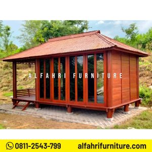 Rumah Kayu Minimalis 3x6 Meter untuk Homestay Atap Sirap Ulin