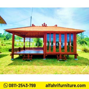 Rumah Kayu Minimalis 4x6 Meter Cocok untuk Villa Atap Sirap Ulin