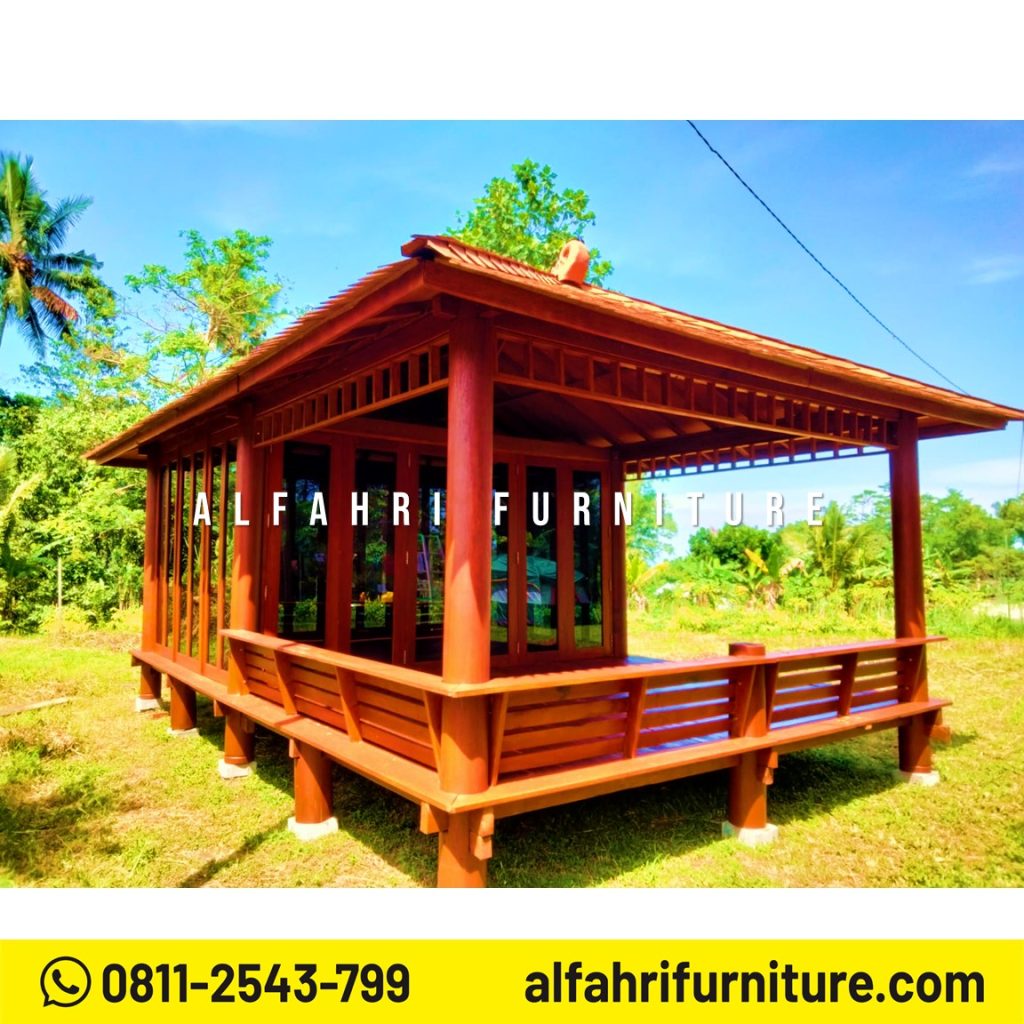 Rumah Kayu Minimalis 4x6 Meter Cocok untuk Villa Atap Sirap Ulin