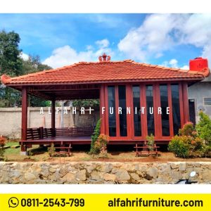 Rumah Kayu Minimalis 4x6 Meter Desain Modern Atap Genteng Sirap