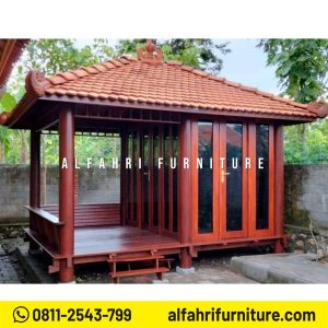 Rumah Kayu Minimalis Modern 3x4 Meter Cocok untuk Vila Atap Genteng Sirap