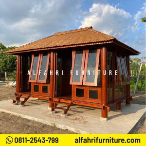 Rumah Kayu Minimalis Outdoor 3x5 Meter Atap Sirap Ulin