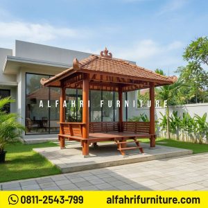 Gazebo Teras Depan Rumah Finishing Premium 2x3 Atap Genteng Sirap