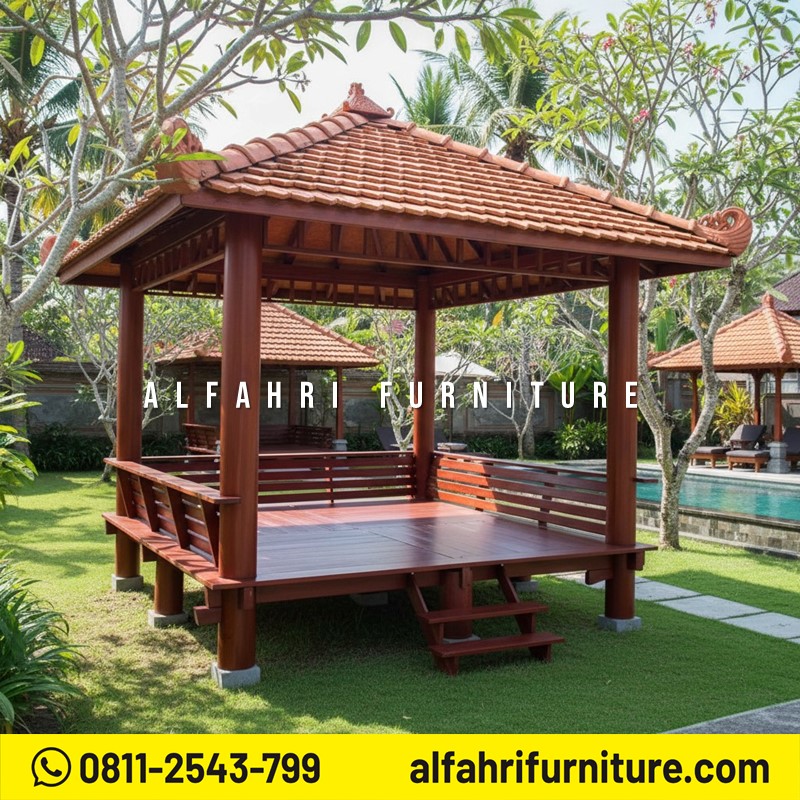 Gazebo Kayu 3x3 Meter untuk Tempat Bersantai