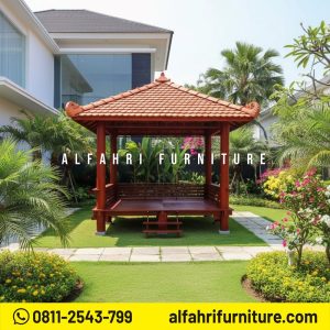 Gazebo Kayu 3x3 Meter Cocok untuk Halaman & Taman