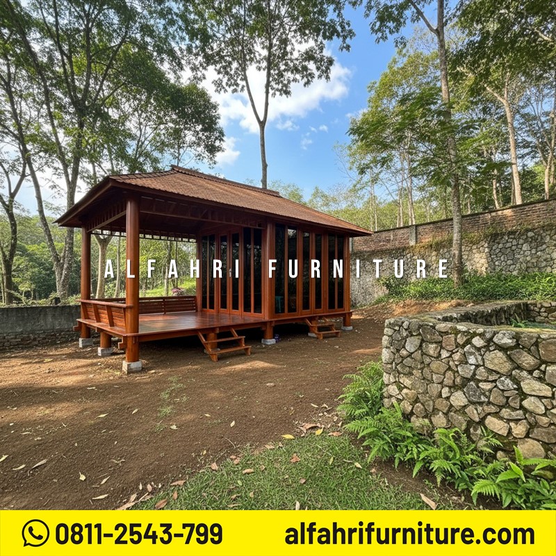 Gazebo Rumah Kayu 3x6 Cocok Untuk Spot Santai Outdoor