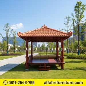Saung Gazebo Kayu Minimalis Modern 3x3 Meter