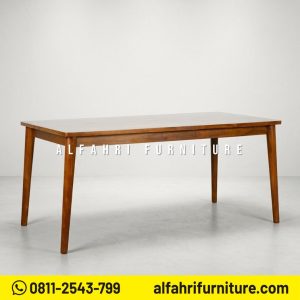 Meja Makan Jati Minimalis 180 cm Solid Kayu Jati Modern Scandinavian