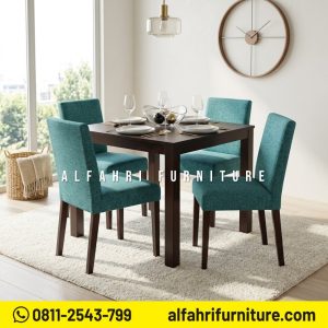 Meja Makan Minimalis 4 Kursi Kayu Jati Solid Modern Set Meja Makan Minimalis 4 Kursi
