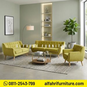 Set Sofa Ruang Tamu Minimalis Jati Modern