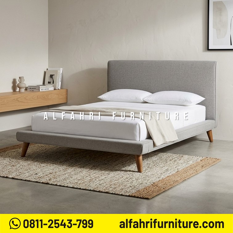 Tempat Tidur Jati Minimalis Scandinavian Retro 160x200 cm Dipan Kayu Jati Mewah Modern