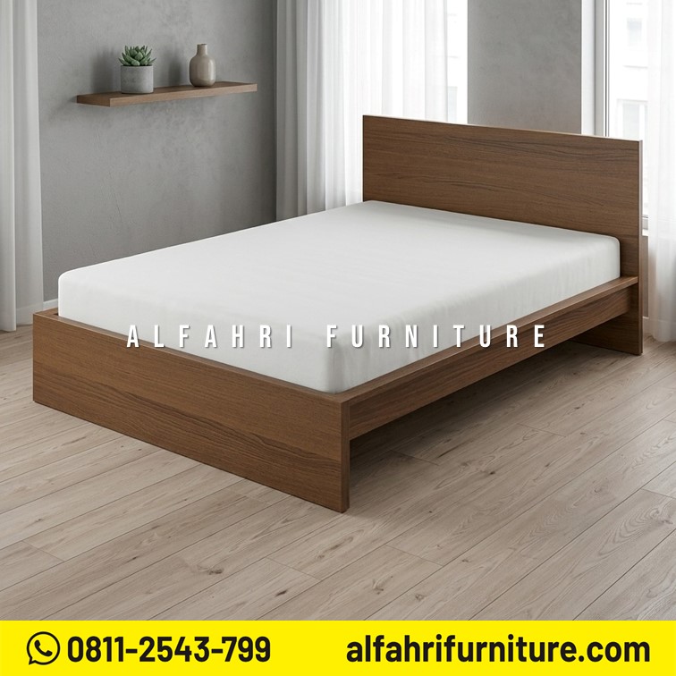 Rangka Tempat Tidur Minimalis Kayu Jati 160x200 cm Ranjang Jati Modern Kuat & Elegan