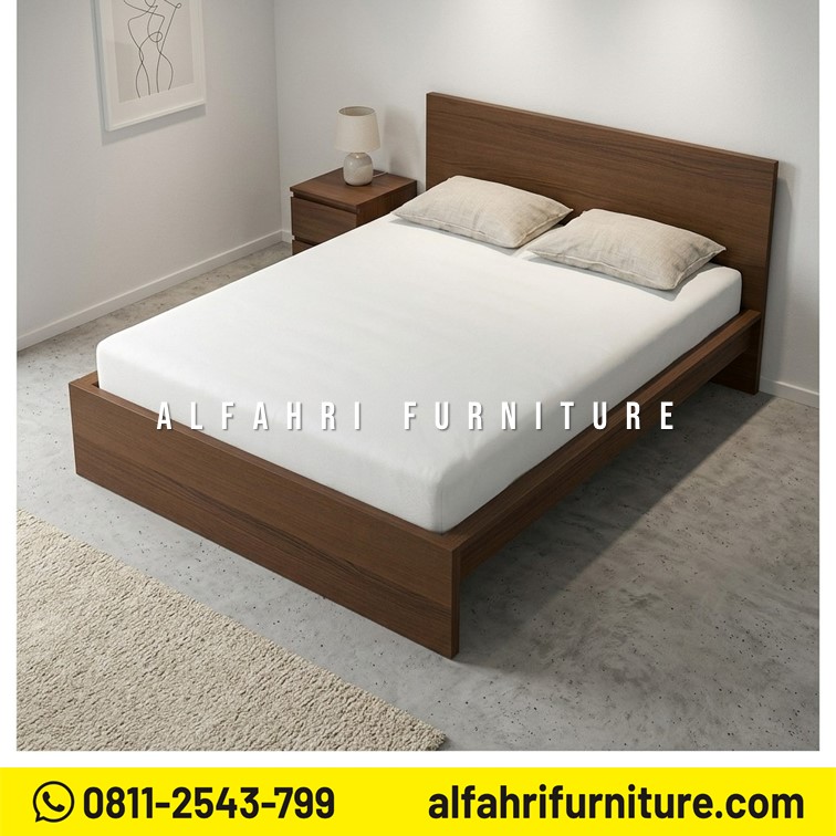Rangka Tempat Tidur Minimalis Kayu Jati 160x200 cm Ranjang Jati Modern Kuat & Elegan